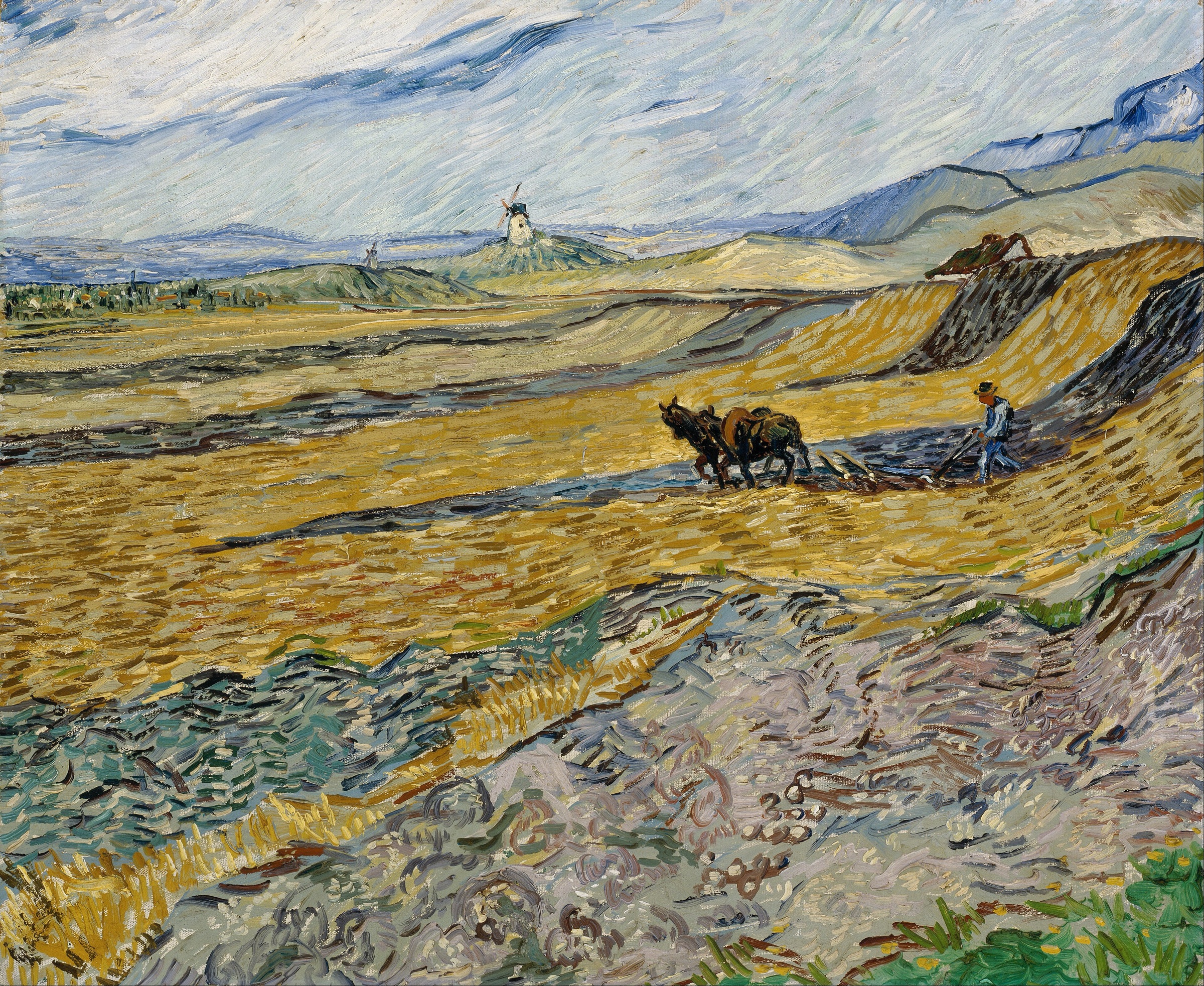 Vincent van Gogh · Campo cerrado con labrador